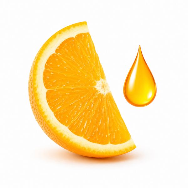 Vitamin C represented by orange and serum