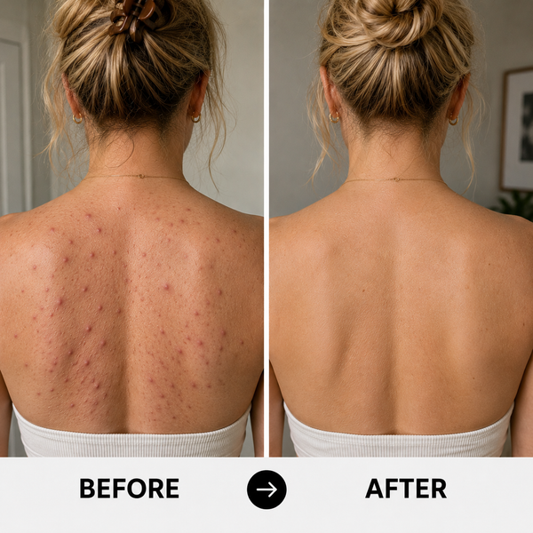 Before and after body acne results